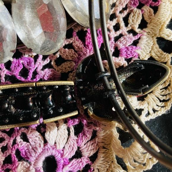 Articulating Bracelet Ring Aurora Borealis Crystals MCM Brass RARE Designer Vtg - Picture 15 of 16